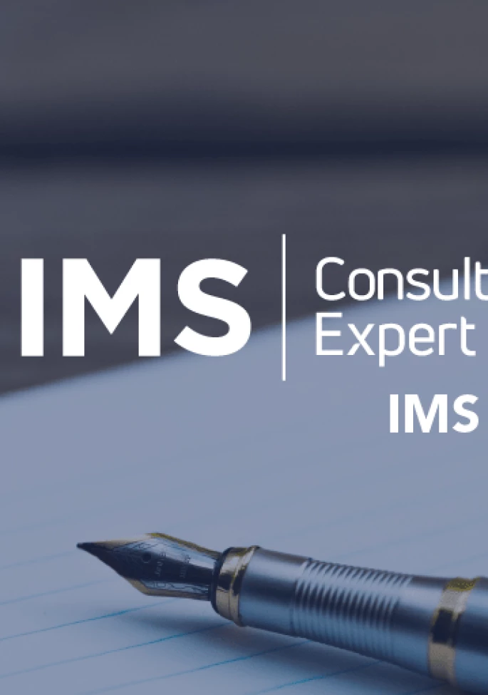 IMS Insights graphic header, background image of wire bound notebook with ink pen laying on it.
